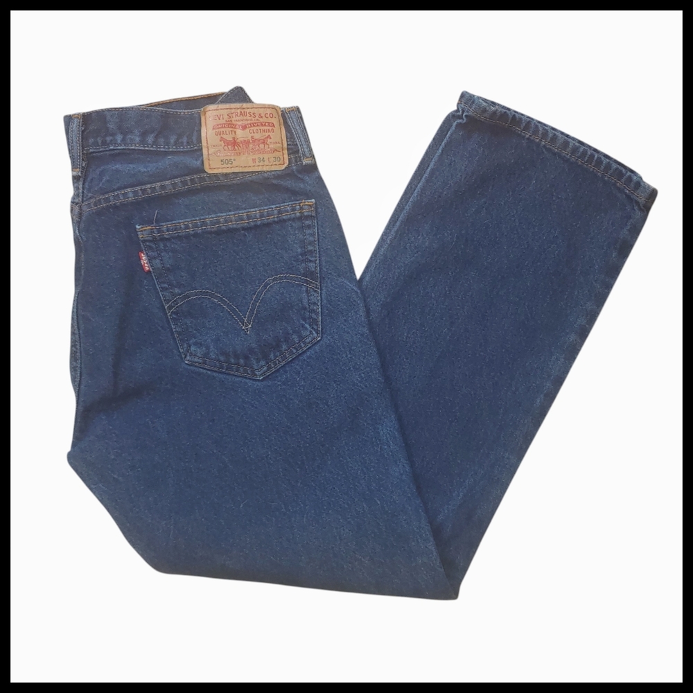 Excellent Condition Levi's 2011 Dark Blue 505 Regular Fit Jeans 34" x 30"